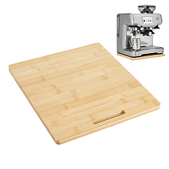Moccasin Bamboo Coffee Machine Display Bases, Rectangle, Moccasin, 350x320x15~35.5mm, Hole: 100x15mm