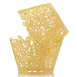 Золотистый Бумажные стаканчики для выпечки, выдолбить цветочный вкладыш для кексов, аксессуары для выпечки, золотые, 80x55 мм