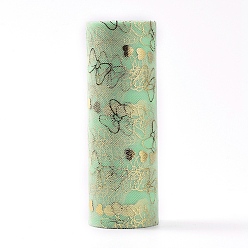Pale Green Bowknot & Heart Deco Mesh Ribbons, Tulle Fabric, Tulle Roll Spool Fabric For Skirt Making, Pale Green, 6 inch(15cm), about 10yards/roll(9.144m/roll)
