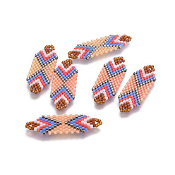 Разноцветный Японский бисер miyuki & toho ручной работы ссылки, Ткацкий станок, красочный, 35~36.5x12.5x2 мм, отверстие : 2x3 мм