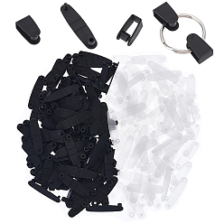 (52) Непрозрачная лаванда 200 шт. 2 цвета зажим для ремня для значка, соединитель для брелока, пластиковый зажим для брелока для держателя карты, шнурки, брелоки, ремешок для держателя удостоверения личности, разноцветные, 35x9x0.8 мм, 100 шт / цвет