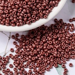 (RR2315) Матовый Непрозрачный Терракотовый Миюки круглые бусины рокайль, японский бисер, 8/0, (rr 2315) матовая непрозрачная терракота, 3 мм, отверстие : 1 мм, о 422~455шт / бутылка, 10 г / бутылка