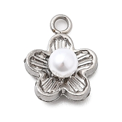 Нержавеющая Сталь Цвет 304 подвески-жемчужины из нержавеющей стали и АБС-пластика, , цвет нержавеющей стали, 12x9.5x5.5 мм, отверстие : 1.6 мм