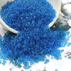 Королевский синий 12/0 Круглые стеклянные бусины класса А (fgb), прозрачные цвета, королевский синий, 12/0, 2x1.5 мм, отверстие : 0.8 мм, около 30000 шт / упаковка