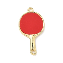 Красный Подвески из латунной смолы, ракетка для настольного тенниса, с целью перехода в кольце, без свинца и без кадмия, долговечный, стойки покрытие, реальный 18 k позолоченный, красные, 30.5x16x2.5 мм, отверстие : 1.8 мм