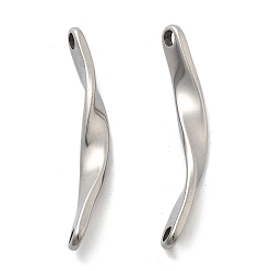 Нержавеющая Сталь Цвет Антикоррозийные 202 подвески-соединители из нержавеющей стали, витая бар, цвет нержавеющей стали, 43.5x5.5x2 мм, отверстие : 2.5 мм