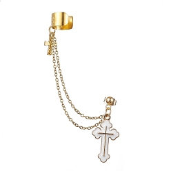 Cross 304 цепочки для сережек-манжет из нержавеющей стали, серьги-гвоздики с подвесками из сплава, крестик, 96 мм