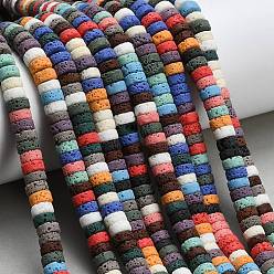 (52) Непрозрачная лаванда Синтетические бусины из лавы, окрашенные, диск, Heishi бусы, разноцветные, 6~6.5x3 мм, отверстие : 0.8 мм, около 119 шт / нитка, 14.76'' (37.5 см)