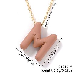 Letter M Ожерелья с подвесками из сплава, золотые, темный лосось, Буква М, 15.75 дюйм (40 см)