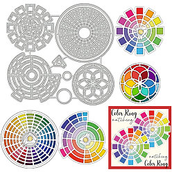 Круглые Углеродистая сталь разрезает трафареты, для diy scrapbooking, Фотоальбом, декоративная бумага для тиснения, круглые, 110x116x0.8 мм