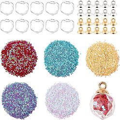 (52) Непрозрачная лаванда Наборы для изготовления кулонов из стекла своими руками, бусины из дутого стекла ручной работы, ccb пластиковая крышка для бусинок подвесные поручни и блестящие блестки для ногтей, разноцветные, стеклянные шарики: 15.5x15x15 мм, отверстие : 4.5 мм, 10 шт / коробка