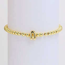 Letter A Латунные браслеты из бисера для женщин, буквы, золотые, буква a, внутренний диаметр: 2-3/8 дюйм (6 см)