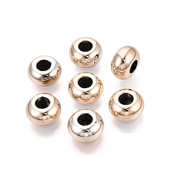 Золотистый УФ-покрытие непрозрачные акриловые европейские бусины, рондель, большое отверстие шарик, золотые, 13.5~14x8~8.5 мм, отверстие : 5.5 мм