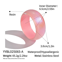 Pink Классические простые браслеты из смолы для женщин, плоско-круглые, с блеском порошок, розовые, внутренний диаметр: 2-1/2 дюйм (6.5 см)