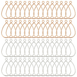 (52) Непрозрачная лаванда 60 шт. 2 цвета сплава открытая задняя часть подвески безель, для diy уф смолы, эпоксидная смола, слеза, разноцветные, 38x21x3 мм, отверстие : 2.8 мм, 30 шт / цвет