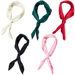 (52) Непрозрачная лаванда 5шт. 5 цвета съемный атласный женский шарф, разноцветные, 502x503x0.4 мм, 1 шт / цвет