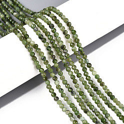 Другие Нефриты Бусы из натурального канадского нефрита, круглые, граненые, 2~2.5 мм, отверстие : 0.5 мм, около 165~189 шт / нитка, 14.96~15.75''' (38~40 см)