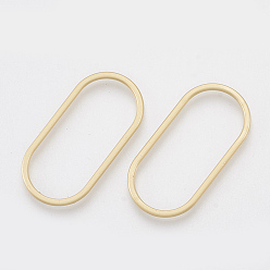 Матовый Золотой Цвет Кольца из сплава с гладкой поверхностью, овальные, матовый золотой цвет, 30x15x1.5 мм