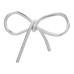 Нержавеющая Сталь Цвет Не тускнеет 304 подвески-соединители из нержавеющей стали, бантом, цвет нержавеющей стали, 38x27 мм