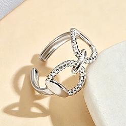 Stainless Steel Color Twist 304 Stainless Steel Cuff Open Rings, Bowknot, Stainless Steel Color, 17mm