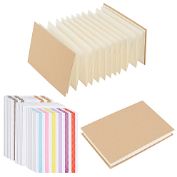 Aquamarine 2Pcs Kraft Paper Journal Notebook, Blank Accordion Expanding DIY Notebook & Photo Ablum, Rectangle, 18 Sheets 3 Colors Photo Corner Stickers, Aquamarine, 163x109x15mm