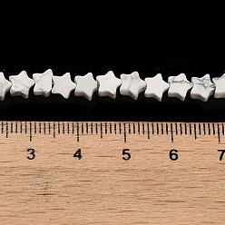 Howlite Chapelets de perles synthétiques howlite, étoiles, 4x4.5x2mm, Trou: 0.8mm, Environ 102 pcs/chapelet, 15.35 pouce (39 cm)