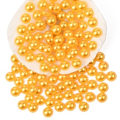 (932FM) Темно-синий аква-матовый с подкладкой 100 кабошоны из пластика имитация жемчуга шт, полукруглый, темно-золотистые, 4x2 мм