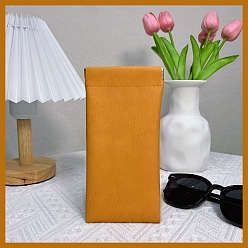 (932FM) Темно-синий аква-матовый с подкладкой Прямоугольный футляр для очков из искусственной кожи, переносной вставной чехол для солнцезащитных очков, мягкая сумка для хранения с утюгом и отжимным верхом, темно-золотистые, 180x90 мм