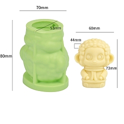 Обезьяна 12 силиконовая форма для ароматерапевтических свечей зодиака, для изготовления свечей, пищевой силикон, желто-зеленый, обезьяна, 7x5.3x8 см