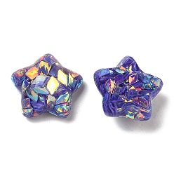 Mauve Transparent Epoxy Resin Cabochons, with PVC Sequins, Star, Mauve, 16x16x8.5mm