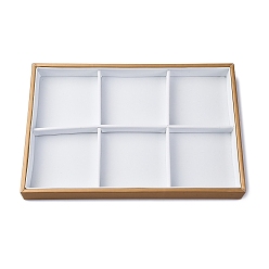 Белый 2 ряд 6 сетки съемные подставки для ювелирных изделий из искусственной кожи, прямоугольные, для колец, Серьги, , белые, 20x30x3 см
