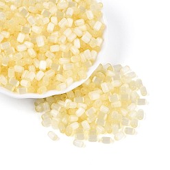 Светлый Золото-желтый Стеклянный бисер в стиле волочильного станка, имитации кошачьего глаза , колонка, светлый золотарник желтый, 6~7x3.5~4 мм, отверстие : 1.2~1.6 мм, Около 3210 шт / фунт