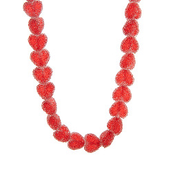 Красный Бусы в форме сердца из смоляного желе, с медными застежками, золотые, красные, 15.75 дюйм (40 см)