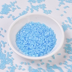 (HTL148FR) Matte Transparent Aqua AB MIYUKI Half TILA Beads, Japanese Seed Beads, 2 Hole, (HTL148FR) Matte Transparent Aqua AB, 5x2.3x1.9mm, Hole: 0.8mm, about 2500pcs/100g