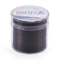 Coconut Brown Flat Elastic Crystal String, Elastic Beading Thread, for Stretch Bracelet Making, Coconut Brown, 0.5mm, about 328.08 yards(300m)/roll