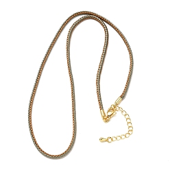 Сэнди Коричневый 2.5мм нейлоновый плетеный шнур для изготовления ожерелий, с латунными выводами и 304 застежками из лобстера из нержавеющей стали, долговечный, стойки покрытие, золотые, песчаный коричневый, 17.72 дюйм (45 см)