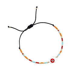 (52) Непрозрачная лаванда Браслеты из плетеных бусин из богемского стекла, украшения от сглаза из натуральных ракушек для женщин, хамса рука, разноцветные