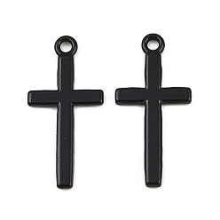 Черный Подвески из сплава краски для выпечки, крест прелести, чёрные, 27x13x1.5 мм, отверстие : 1.8 мм