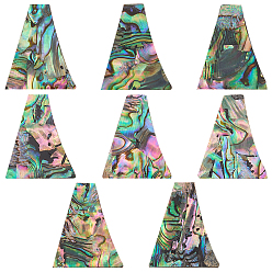 Trapezoid 8шт. натуральные кабошоны из ракушек абалона/пауа, красочный, трапециевидные, 24x19.5x1.6 мм
