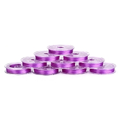 Фуксин Плоская эластичная эластичная нить с японскими кристаллами, для браслетов изготовление ювелирных изделий из драгоценных камней ремесло из бисера, фуксиново-красные, 0.38 мм, около 10.93 ярдов (10 м) / рулон