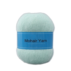 Светло-голубой Пряжа для вязания, пряжа мохер, для пледов подушки поделки из пряжи крючком, светло-голубой, 1 мм, около 50г/моток