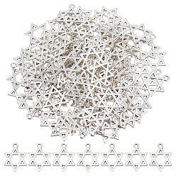 Античный Розовый Золотой 100 шт. Подвески из сплава в тибетском стиле, звезда прелести Дэвида, античный розового золота, 21x16x1 мм, отверстие : 1.8 мм
