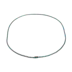 Rainbow Color Ионное покрытие (IP) 304 ожерелья-цепочки из нержавеющей стали для женщин, Радуга цветов, 16.06 дюйм (40.8 см), бусина : 2 mm