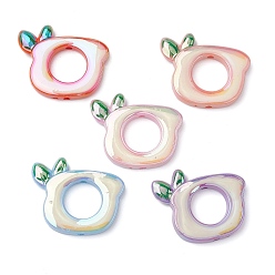 (52) Непрозрачная лаванда УФ-покрытие акриловые эмалевые бусины, яблоко, разноцветные, 33.5x40x6 мм, отверстие : 3 мм