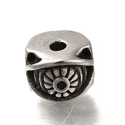 Античное Серебро 304 из нержавеющей стали бусы, колонка с глазом, античное серебро, 8.5x11x10 мм, отверстие : 2 мм