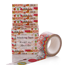 Colorful DIY Scrapbook Decorative Paper Tapes, Adhesive Tapes, Flower, Colorful, 20mm