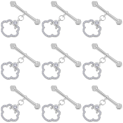 Платина 10 Застежки-тоггл из латуни с микропаве из прозрачного кубического циркония, облако, платина, 22 мм, бар: 25x5x3 mm, отверстие : 1.2 мм, Кулон : 16x15x2 мм, отверстие : 1.2 мм