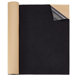 Black Self Adhesive Linen Fabric Patches, Sturdy Fabric Couch Repair Kits, Black, 40cm, 2m/roll