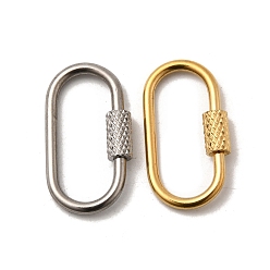 Золотой & Цвет Нержавеющей Стали 4 шт. 4 стиль ионное покрытие (ip) 304 нержавеющая сталь винтовой карабин замок подвески, для изготовления ожерелий, овальные, золотые и нержавеющая сталь цвет, 22~26x11~14x4 мм, Винт: 7~8x4 мм, 1 шт / стиль