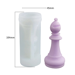 Белый Рельефные столбы diy силиконовые формы для свечей, для изготовления свечей, пищевой силикон, шахматы, белые, 4.5x10.4 см